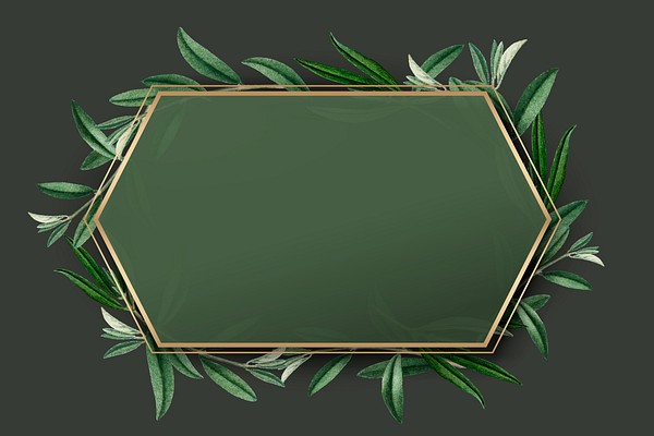 Gold frame on foliage pattern | Premium Vector - rawpixel