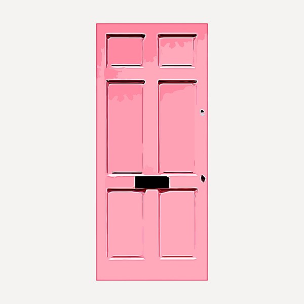 Pink panel door clipart, modern | Free Photo - rawpixel