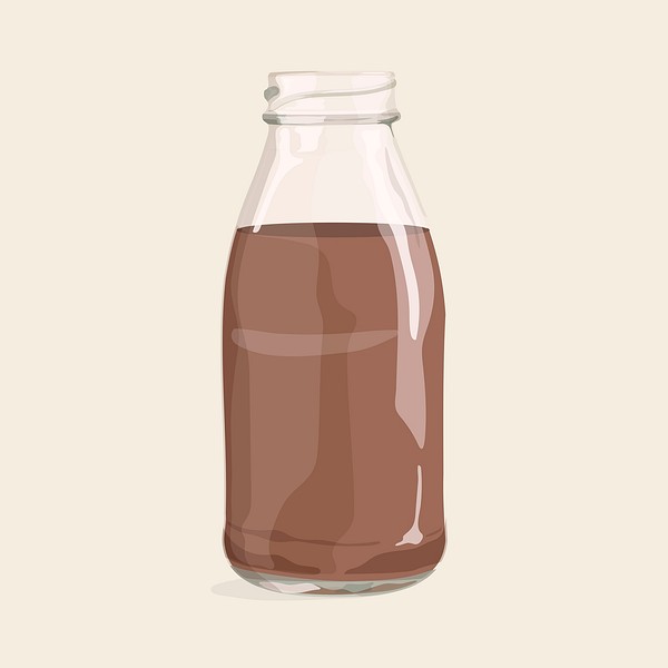 Chocolate milk clipart, drink illustration Free Vector Illustration