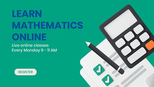 Online mathematics course template, 3D | Free PSD Template - rawpixel