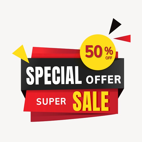 Sale badge sticker, vector shopping | Free Vector Template - rawpixel