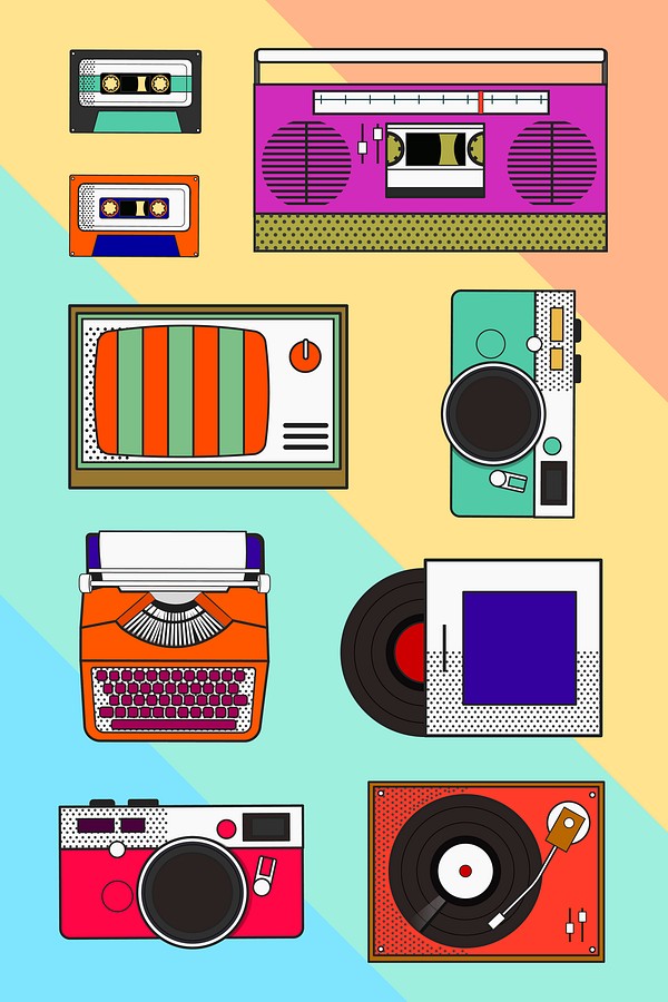 Colorful pop art retro 80s | Free Photo - rawpixel