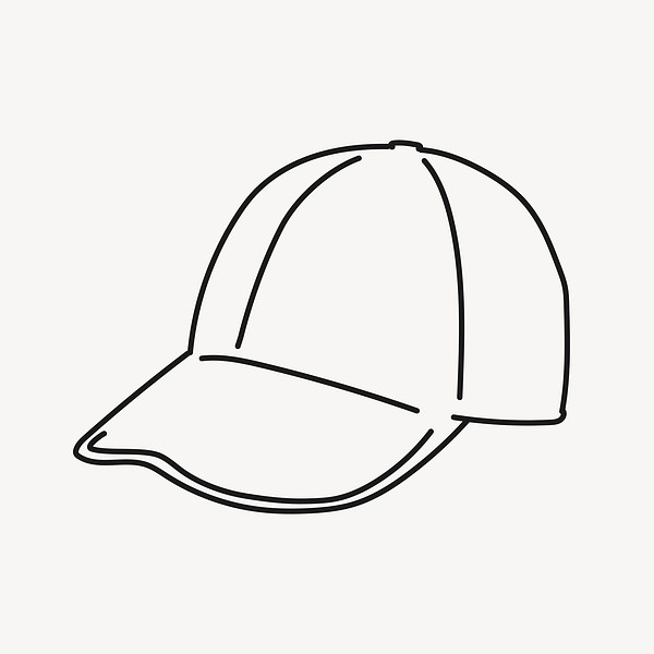 Baseball cap doodle drawing, apparel | Free Photo Illustration - rawpixel