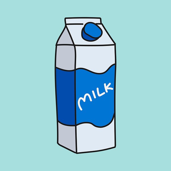 Milk carton doodle sticker, dairy | Free PSD Illustration - rawpixel