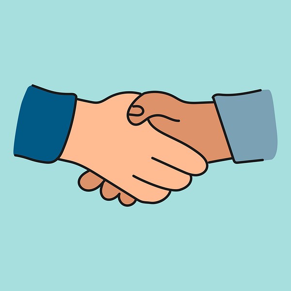 Business handshake sticker, gesture creative Free PSD Illustration