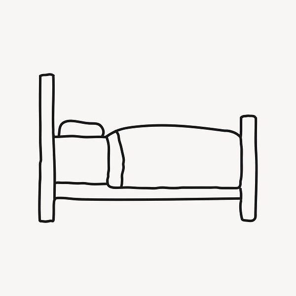 Bed doodle clipart, drawing design | Free Photo Illustration - rawpixel