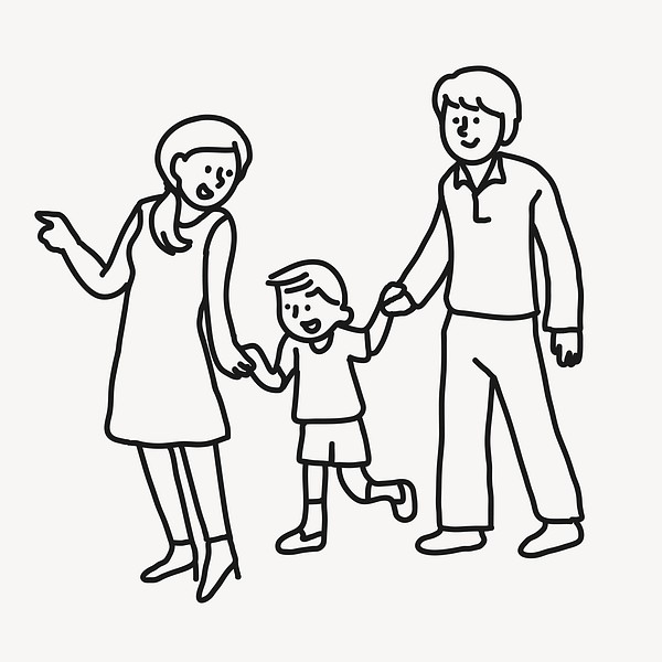 Family doodle clipart, parents and | Free Vector Illustration - rawpixel