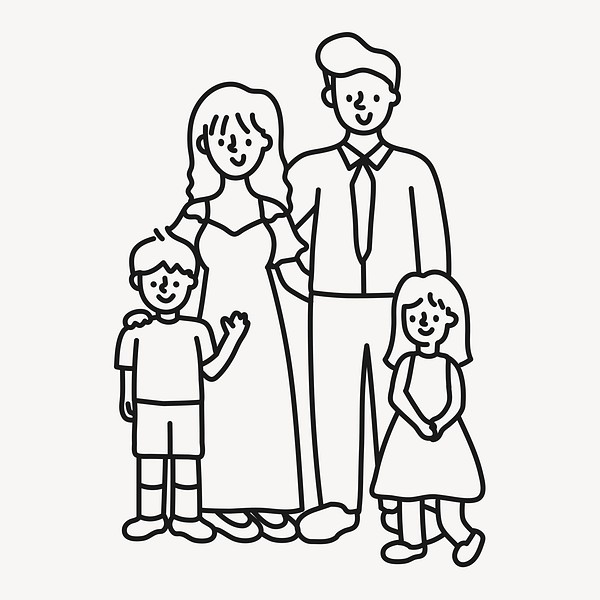 nuclear-family-clipart-drawing-design-free-photo-illustration-rawpixel