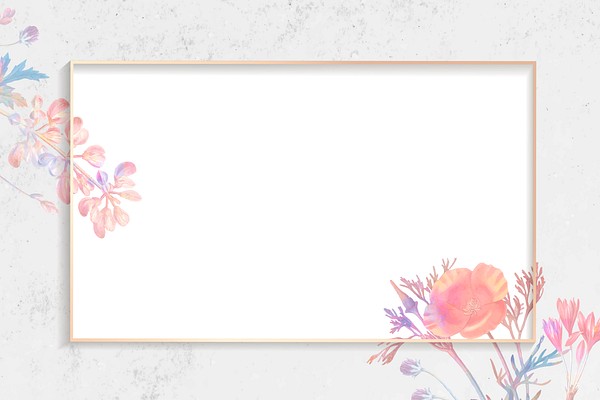 Blank floral rectangle frame vector | Premium Vector - rawpixel