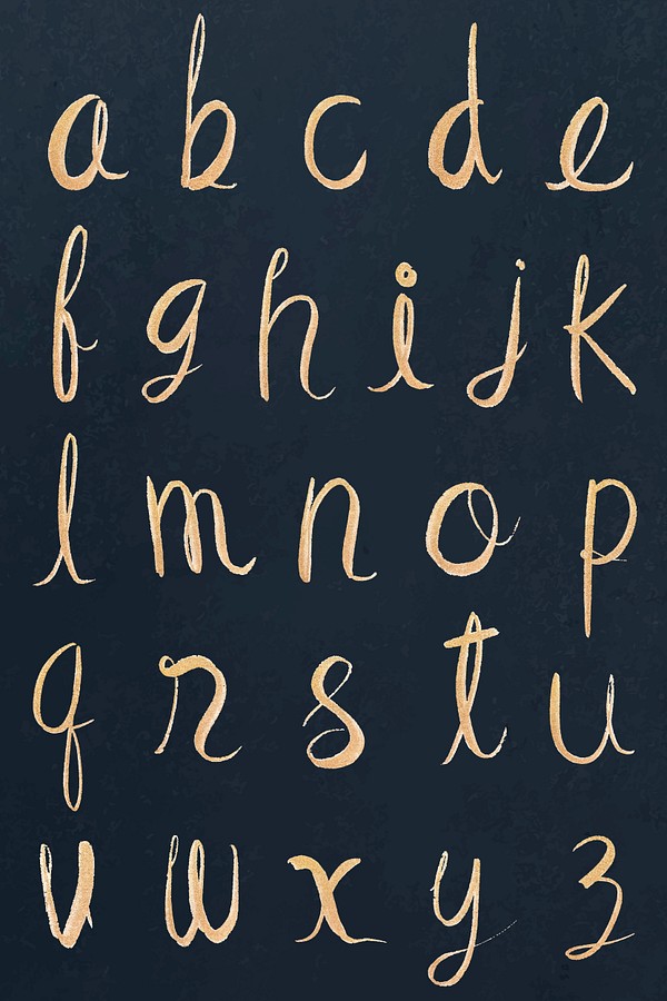 Lowercase vector alphabet set cursive | Free Vector - rawpixel