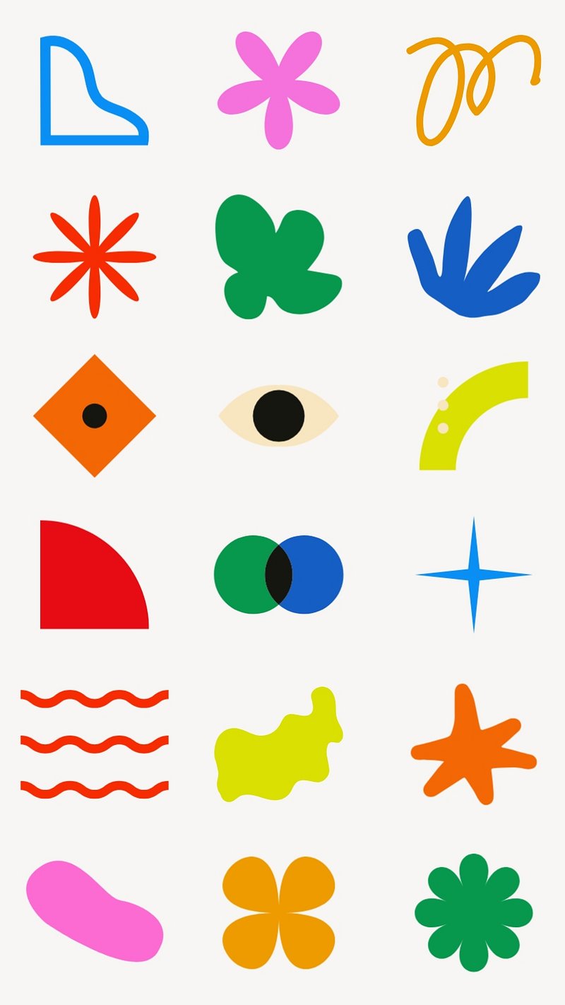 Editable abstract shape design element set