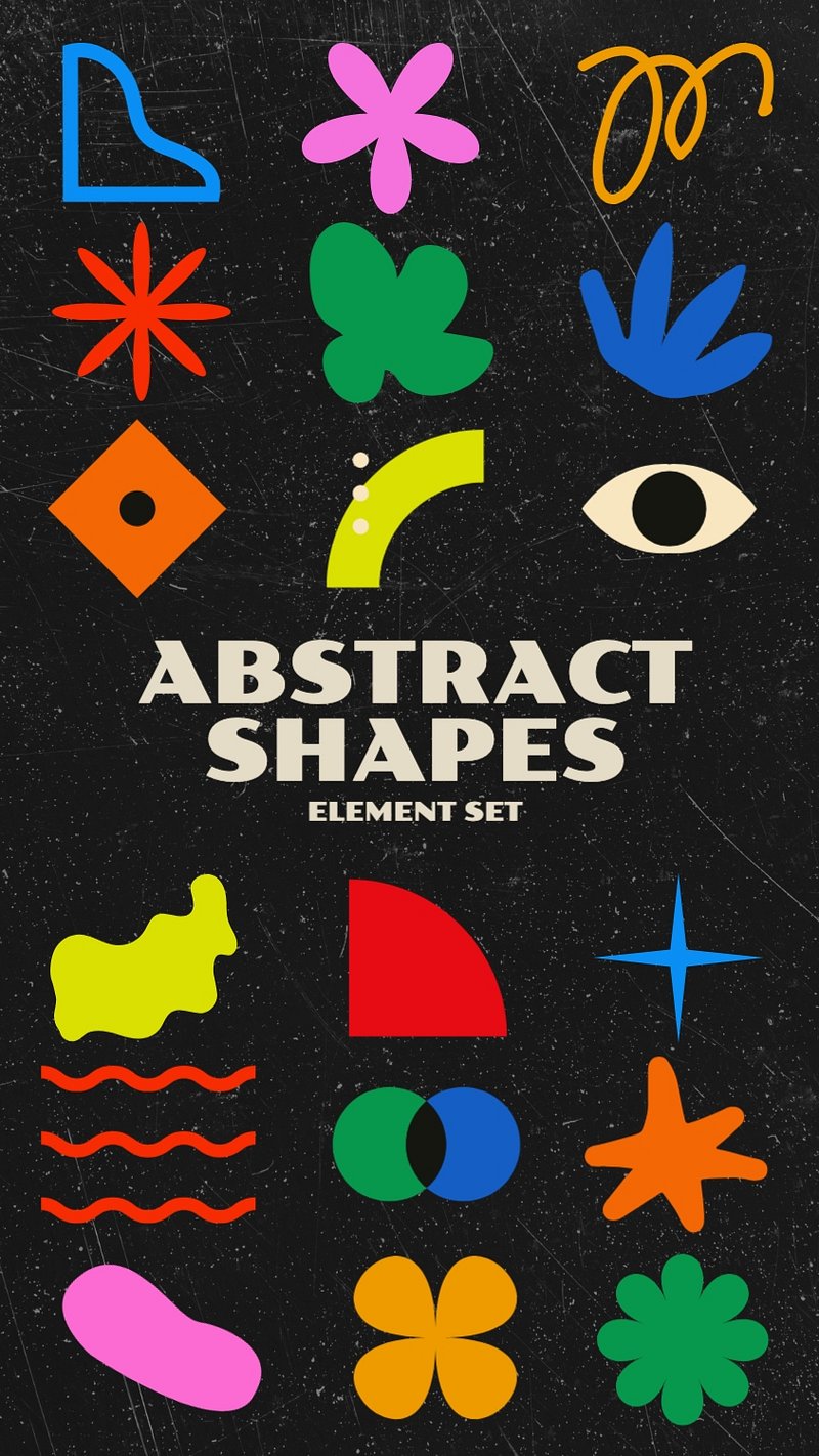 Editable abstract shape design element set