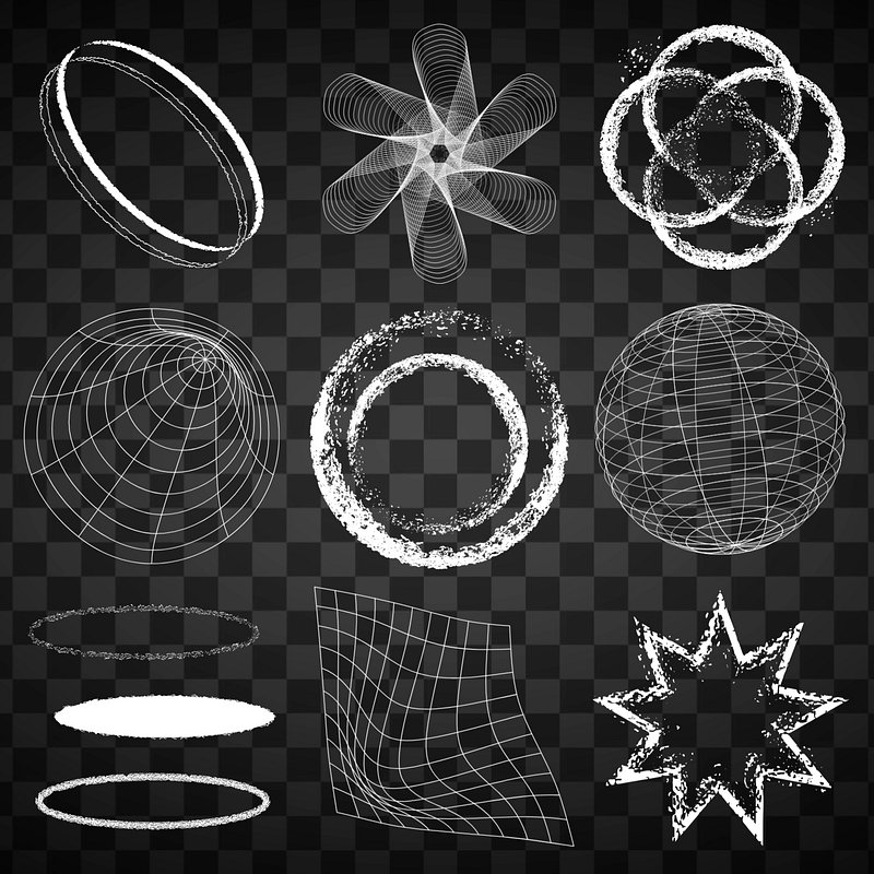 Abstract choke shape, editable design element remix set