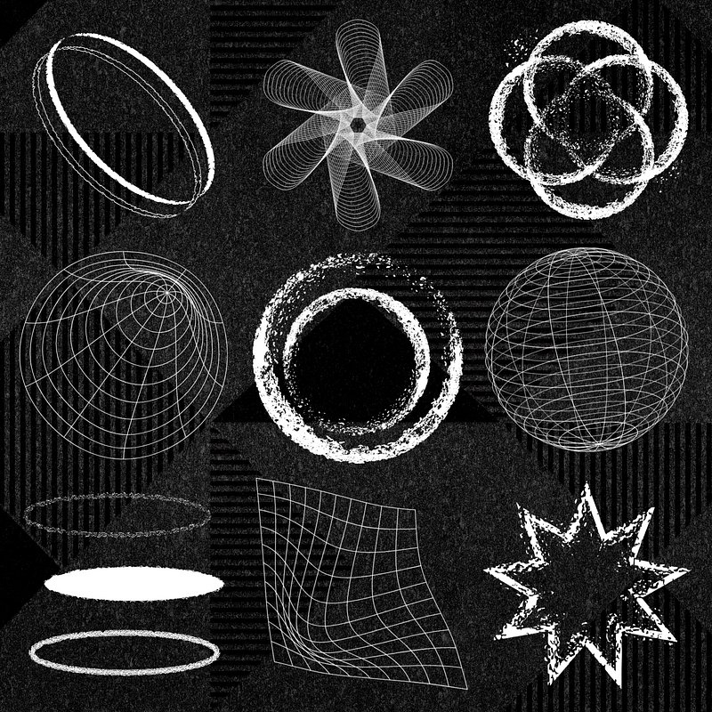 Abstract choke shape, editable design element remix set
