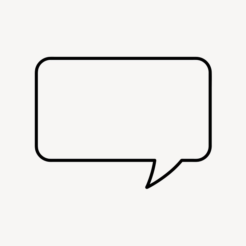 Rectangle speech bubble png outline | Free PNG - rawpixel