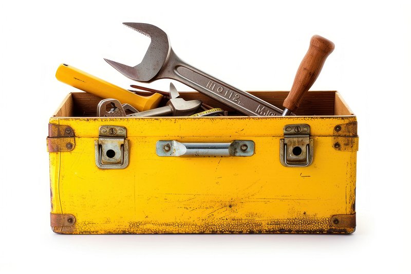 Empty Yellow Tool Box On White Background Stock Photo, Picture and Royalty  Free Image. Image 41010419.