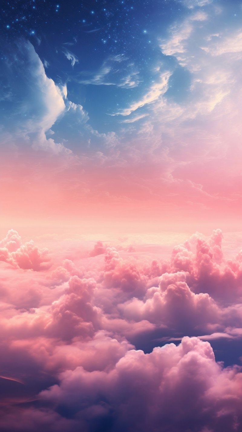 Soft pink cloudy pattern blue