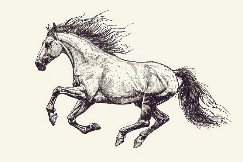 Sargent Drawing Horse Head Anatomy - Simple Horse Running Drawing, HD Png  Download , Transparent Png Image - PNGitem