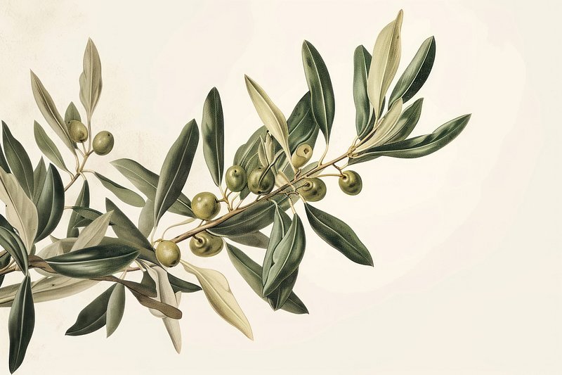 PNG Olive branch olive plant