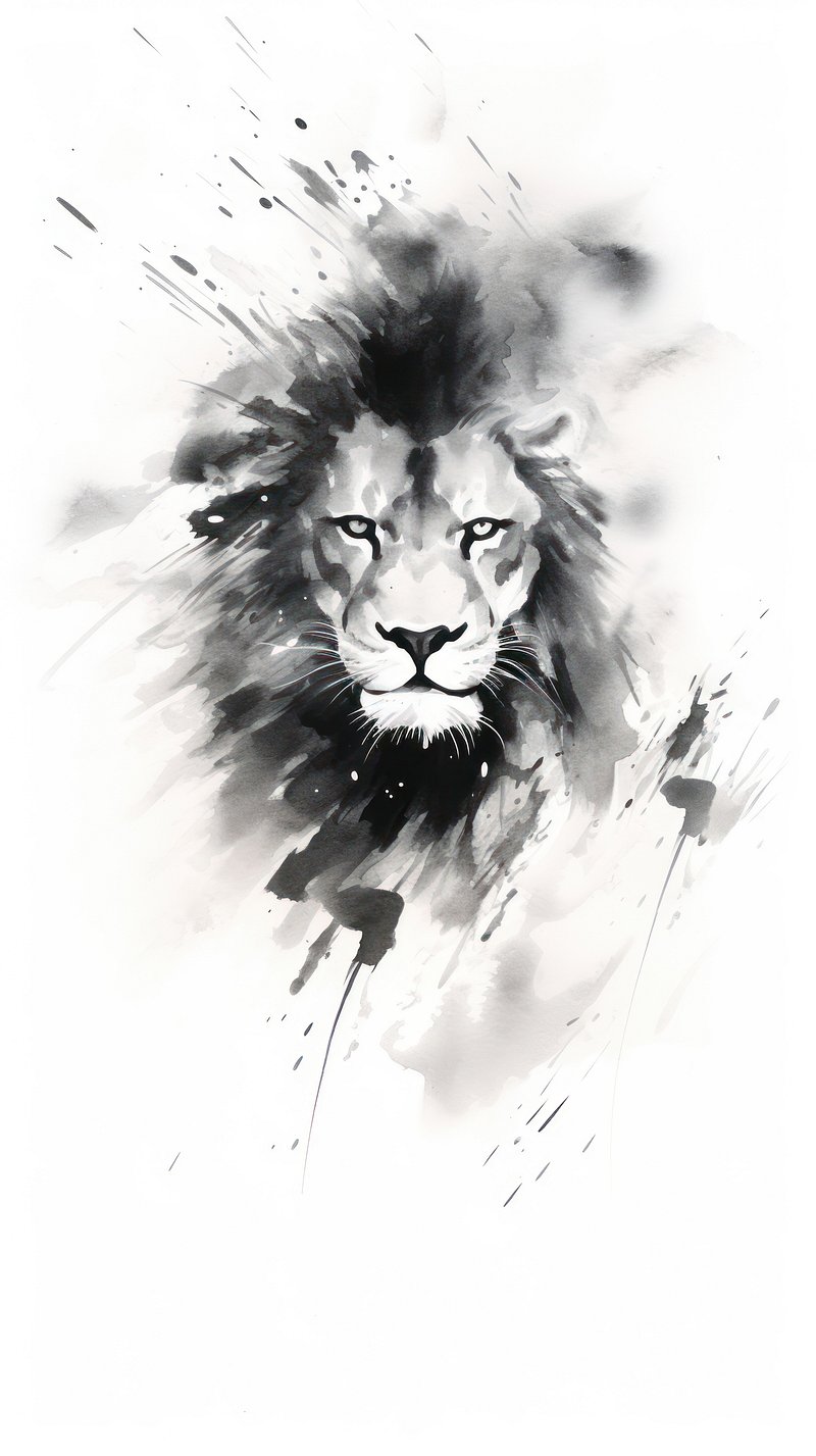 1082x1922px | free download | HD wallpaper: Lion drawing in black and  white., tribal, tattoo, head, icon | Wallpaper Flare
