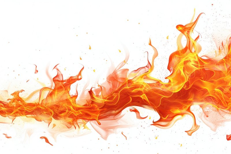 flames border white background