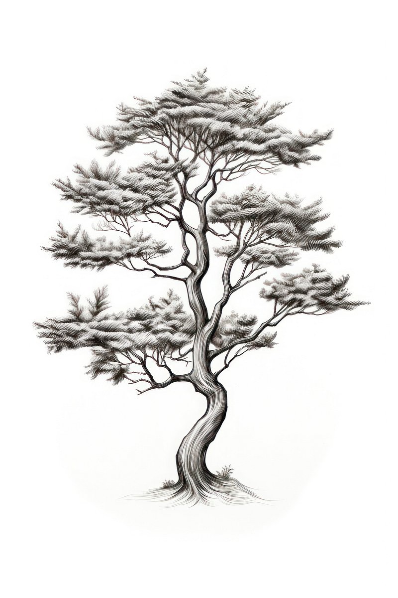 Yew tree drawing sketch plant. | Premium Photo Illustration - rawpixel