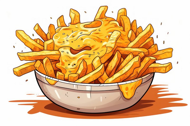 cartoon bowl of french fries