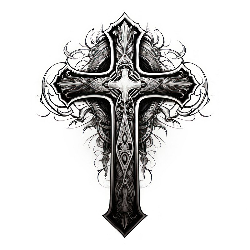 Jesus Holy Cross Waterproof Black Temporary Body Tattoo Stickers for Men  and Women