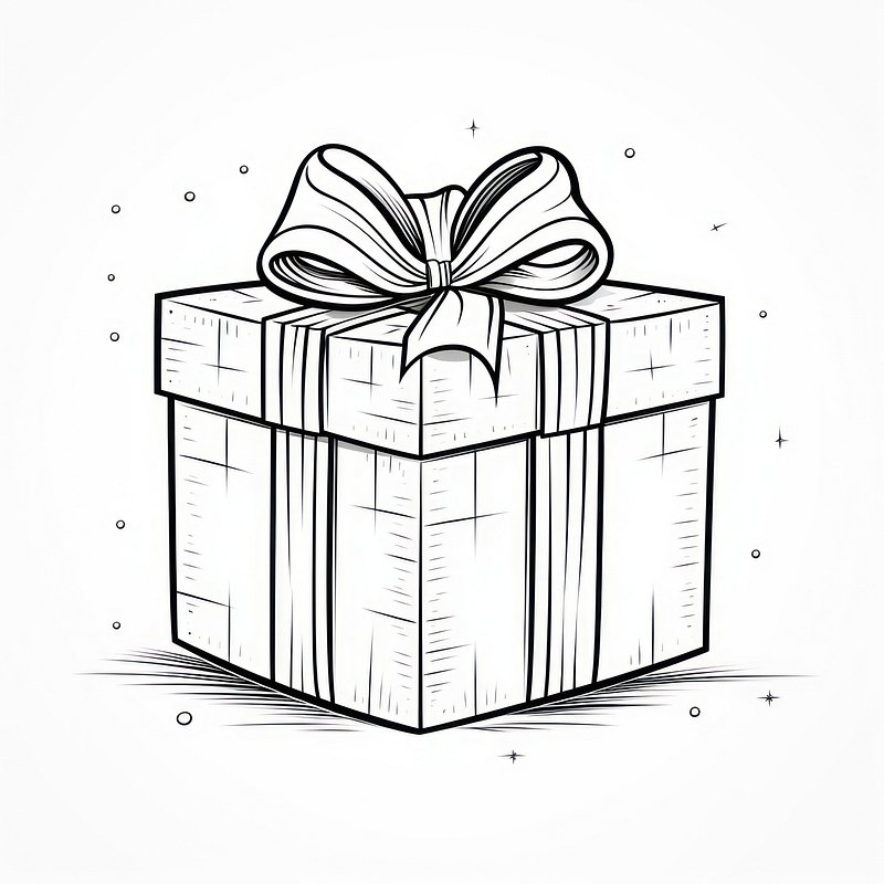 Easy to draw a Christmas present for beginners step-by-step guide