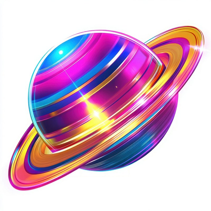 Saturn shape vibrant planet space.