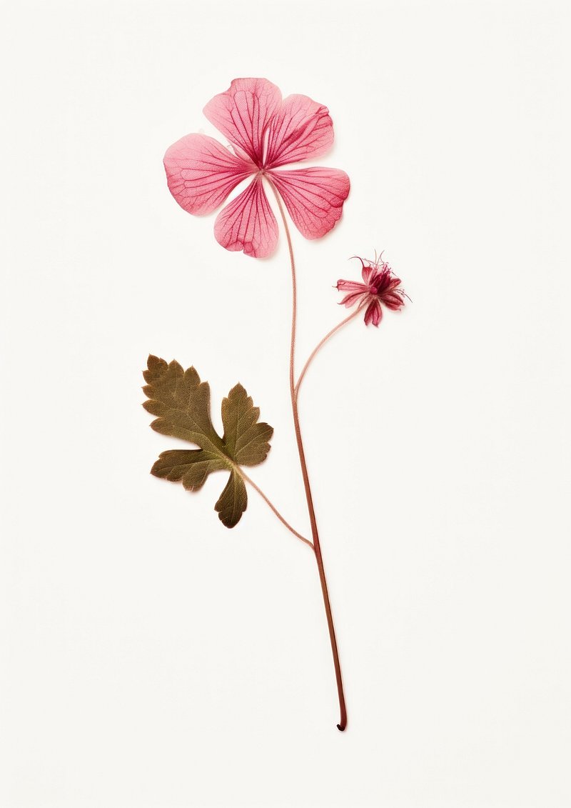 Real Pressed a Geranium flower geranium petals.
