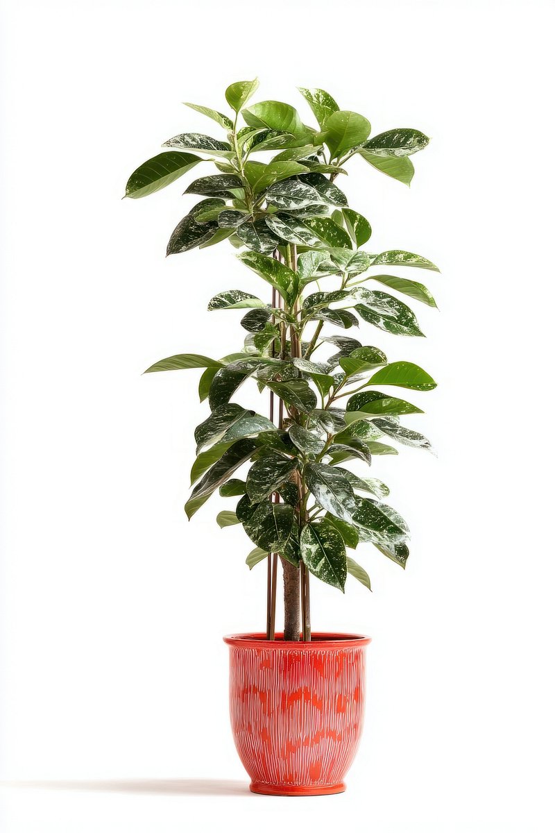 Real tall houseplant leaves leaf pot.