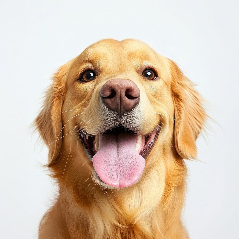 Funny Golden Retriever dog close-up animal expression retriever.