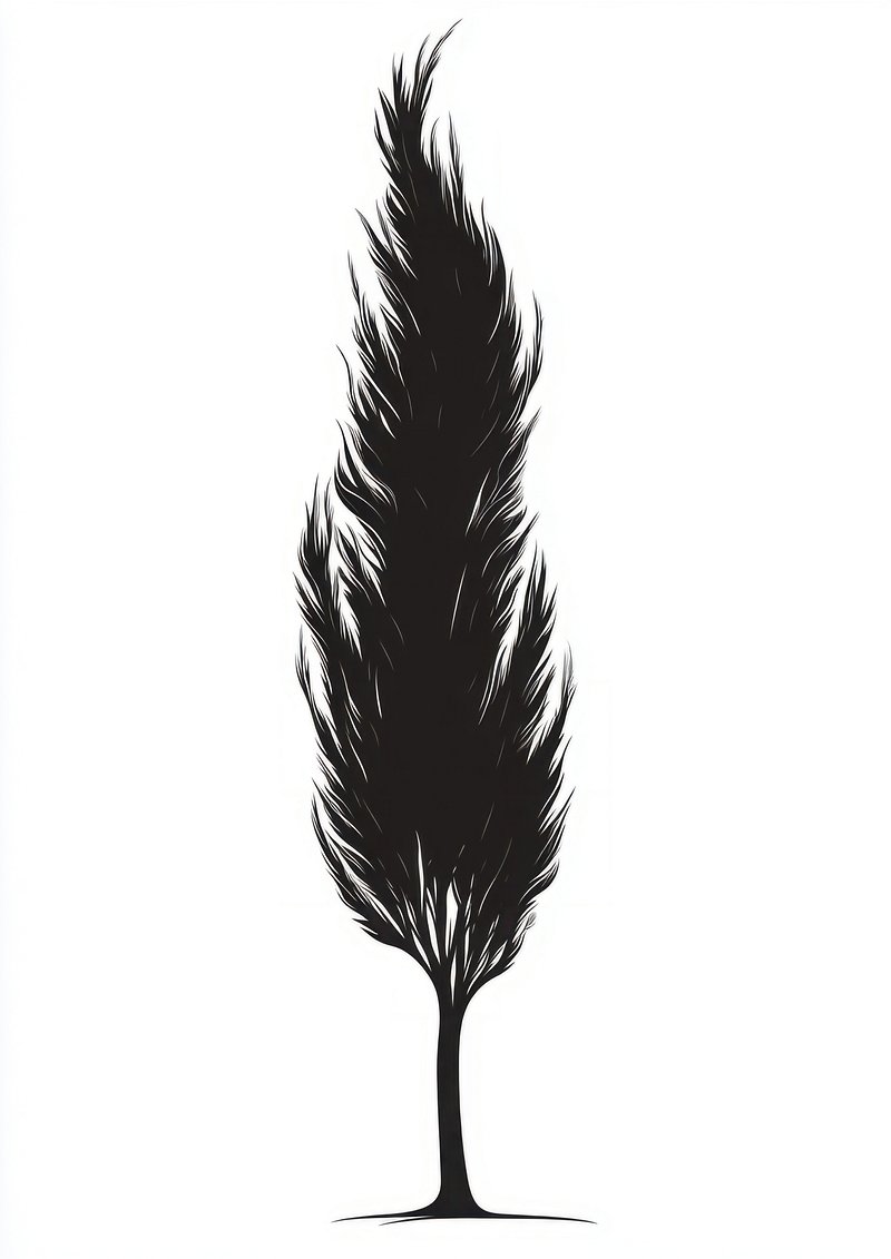 Silhouette illustration black white.