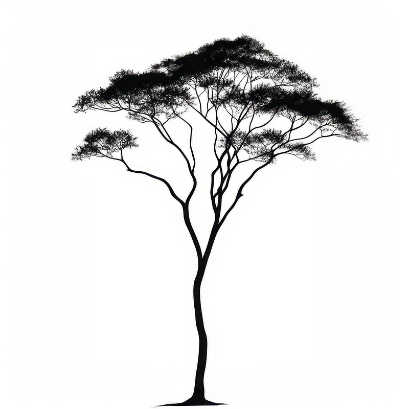 Fir Tree silhouette tree illustration.