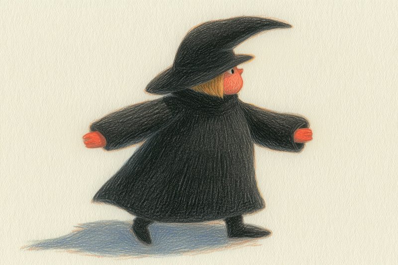 Witch girl illustration art whimsical.