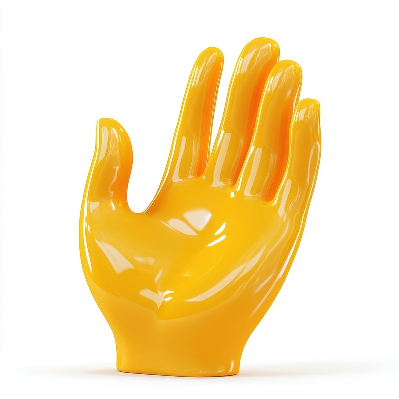 Yellow hand okay contemporary decorative sculpture.