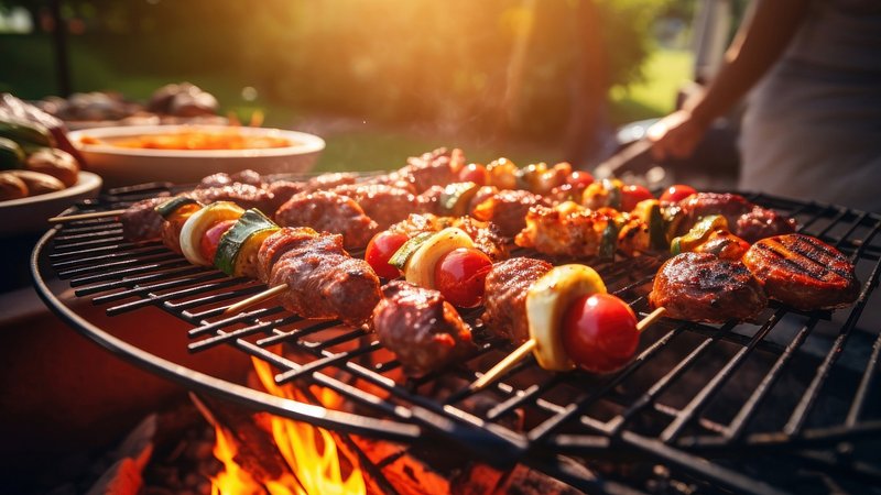 Grilling food cooking summer. 