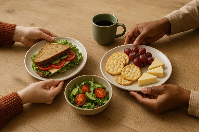 Healthy lunch with diverse choices.