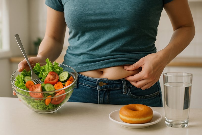 Healthy choices versus indulgence dilemma.