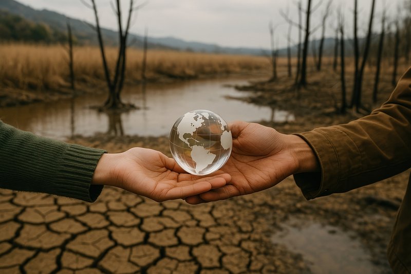 Climate change awareness symbolized.