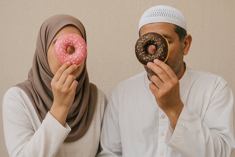 Playful donut face fun