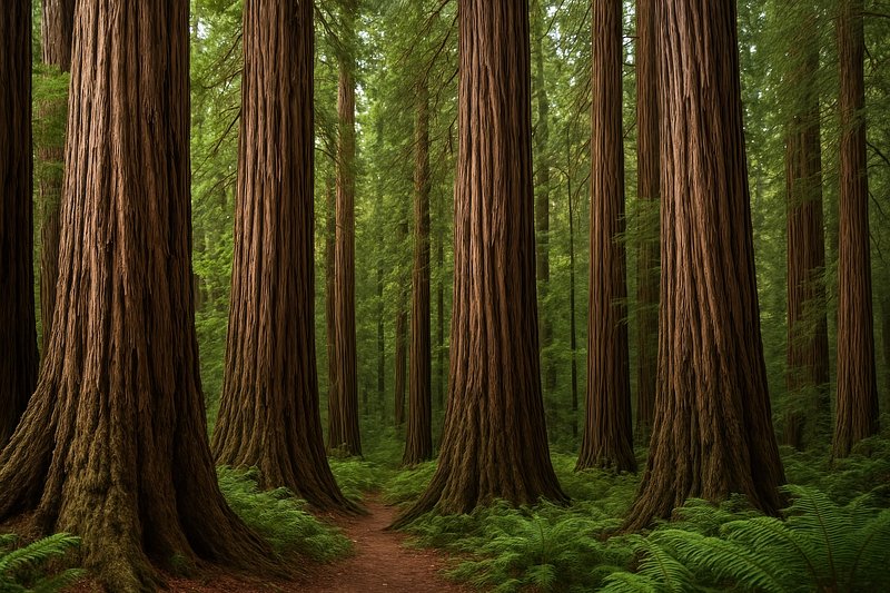 Majestic towering redwood forest