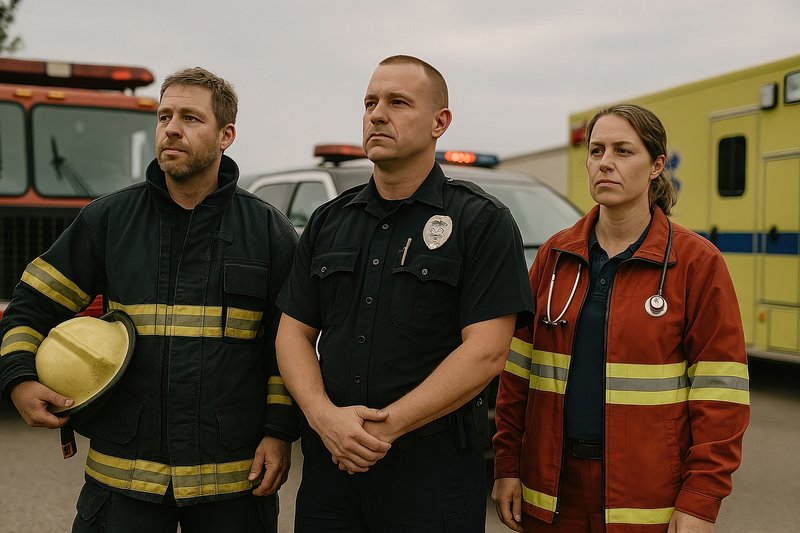 Emergency responders in uniform