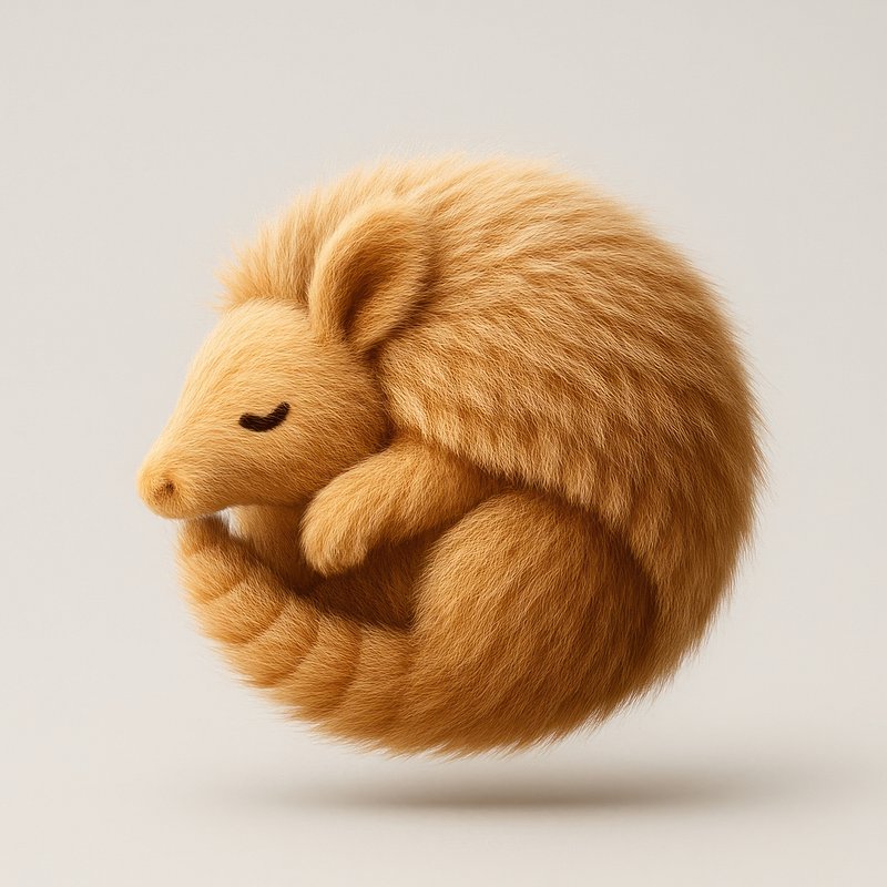 Cute fluffy sleeping creature