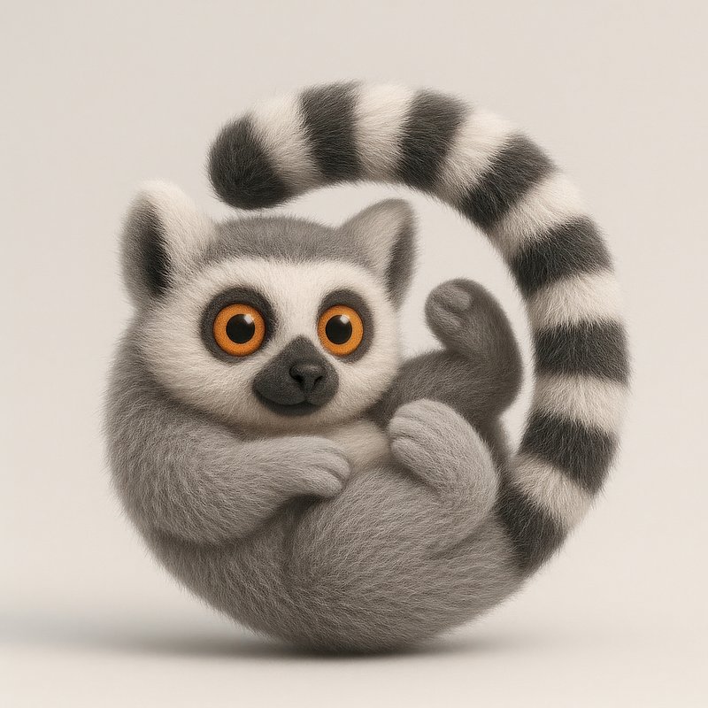 Cute cartoon lemur illustration.