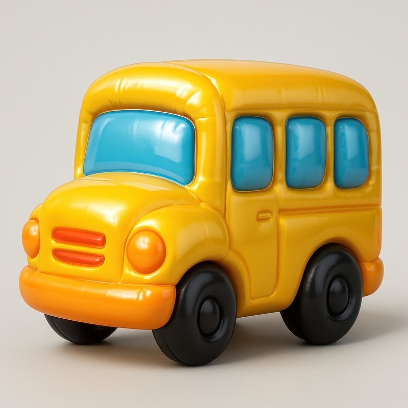 Colorful toy school bus illustration.