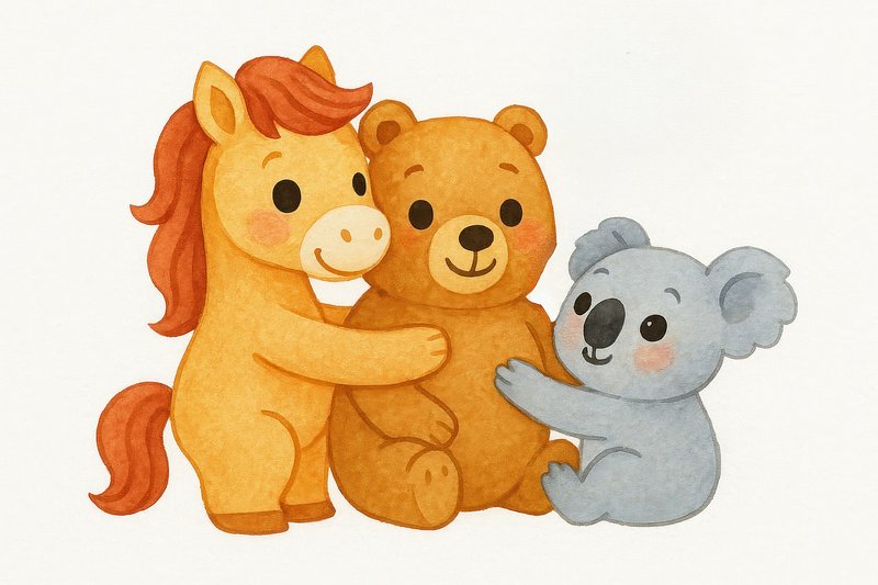 Adorable cartoon animal friends