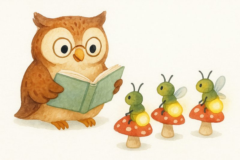 Owl storytelling firefly gathering