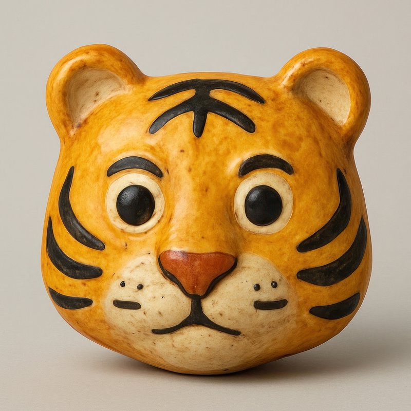 Cute ceramic tiger sculpture